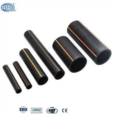 ท่อ PE ก๊าซธรรมชาติ HDPE สีดำ ISO9001 พร้อมแถบสีส้ม